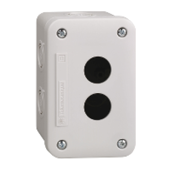 XALE2 - empty control station - light grey - 2 cut-outs - IP54 - for XB7 Ø 22 mm, Schneider Electric