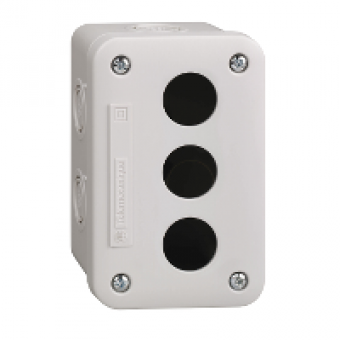 XALE3 - empty control station - light grey - 3 cut-outs - IP54 - for XB7 Ø 22 mm, Schneider Electric