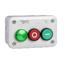 XALE33V1M - control station with green pb 1NO+ red pb 1NC + green pilot LED 230..240V, Schneider Electric