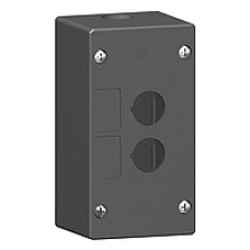 XALG02 - empty control station-severe environments-black-2 cut-outs-2 vertical openings, Schneider Electric
