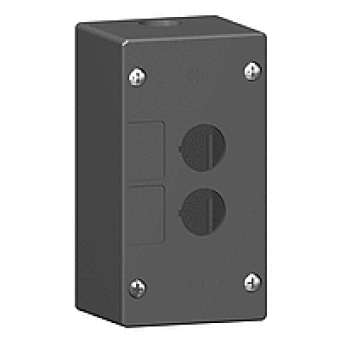 XALG02 - empty control station-severe environments-black-2 cut-outs-2 vertical openings, Schneider Electric