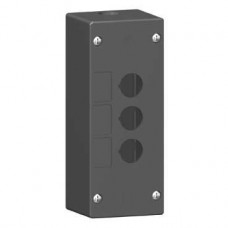 XALG03 - empty control station-severe environments-black-3 cut-outs-3 vertical openings, Schneider Electric