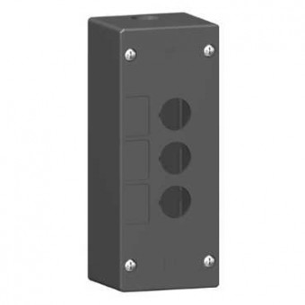 XALG03 - empty control station-severe environments-black-3 cut-outs-3 vertical openings, Schneider Electric