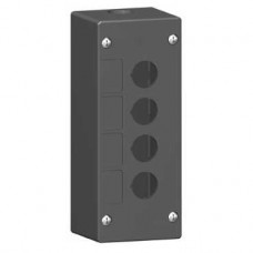XALG04 - empty control station-severe environments-black-4 cut-outs-4 vertical openings, Schneider Electric
