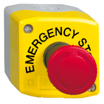 XALK178GTH29 - yellow station - 1 red mushroom head pushbutton Ø40 turn to release 1NO+2NC, Schneider Electric