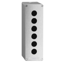 XAPG4506 - die-cast empty control station - XAP-G - Ø22 - 80x220mm front plate - 6 cut-outs, Schneider Electric