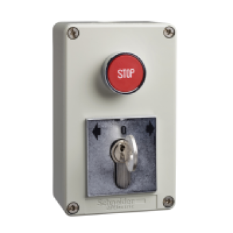 XAPS21431 - vandal resistant surface mounted control station - XAP-S - lock and 1 button, Schneider Electric