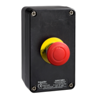 XAWF188EX - control station - XAW-F - metal - 1 NC + 1 NC - red - Emergency Stop, Schneider Electric