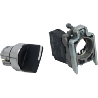 XB4BD21 - black selector switch Ø22 2-position stay put 1NO 600V, Schneider Electric