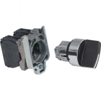 XB4BD25 - black selector switch Ø22 2-position stay put 1NO+1NC 600V, Schneider Electric
