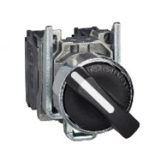 XB4BD33EX - black selector switch Ø 22 - 3 positions +/- 45°- stay put - 2 NO - ATEX, Schneider Electric