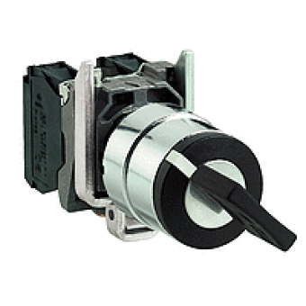 XB4BG21 - black selector switch Ø22 2-position stay put 1NO 600V, Schneider Electric