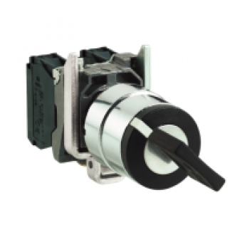 XB4BG2320 - black selector switch key 3131A - Ø22 2-position stay put 2NO 600V, Schneider Electric