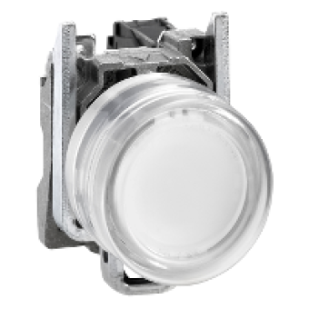 XB4BP181EX - white pushbutton Ø 22 - spring return - 1 NO - ATEX, Schneider Electric