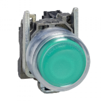 XB4BP381EX - green pushbutton Ø 22 - spring return - for insertion of legend - 1 NO - ATEX, Schneider Electric