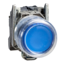 XB4BP681EX - blue pushbutton Ø 22 - spring return - for insertion of legend - 1 NO - ATEX, Schneider Electric