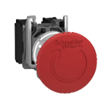 XB4BS8442 - Red Ø40 Emergency stop switching off Ø22 latching turn release 1NC, Schneider Electric