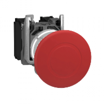 XB4BT842 - Red Ø40 Emergency stop switching off Ø22 latching push pull 1NC, Schneider Electric