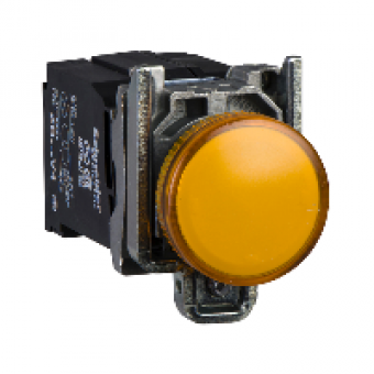 XB4BV5B5 - orange complete pilot light Ø22 plain lens with integral LED 400V, Schneider Electric