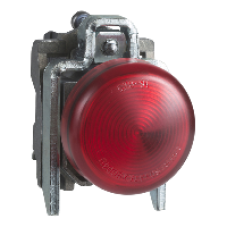 XB4BV64 - red complete pilot light Ø22 plain lens with BA9s bulb 250V, Schneider Electric