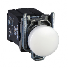 XB4BV8B1 - white complete pilot light Ø22 plain lens with integral LED 440...460V, Schneider Electric