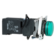 XB4BV8B3 - green complete pilot light Ø22 plain lens with integral LED 440...460V, Schneider Electric