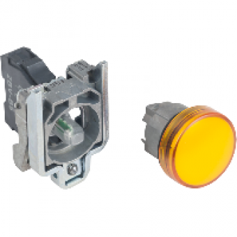 XB4BVB5 - orange complete pilot light Ø22 plain lens with integral LED 24V, Schneider Electric