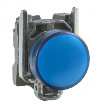 XB4BVB6 - blue complete pilot light Ø22 plain lens with integral LED 24V, Schneider Electric