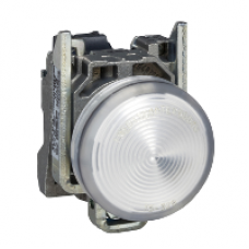 XB4BVG1 - white complete pilot light Ø22 plain lens with integral LED 110…120V, Schneider Electric