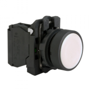 XB5AA11 - white projecting complete push-button Diam22 spring return 1NO unmarked, Schneider Electric XB5AA11 - white projecting complete push-button Diam22 spring return 1NO unmarked, Schneider Electric