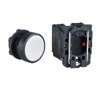 XB5AA15 - white flush complete pushbutton Ø22 spring return 1NO+1NC unmarked, Schneider Electric XB5AA15 - white flush complete pushbutton Ø22 spring return 1NO+1NC unmarked, Schneider Electric