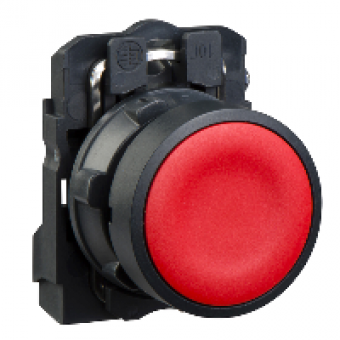 XB5AA41 - red projecting complete push-button Diam22 spring return 1NO unmarked, Schneider Electric XB5AA41 - red projecting complete push-button Diam22 spring return 1NO unmarked, Schneider Electric
