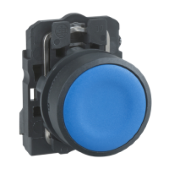 XB5AA61 - blue flush complete pushbutton Ø22 spring return 1NO unmarked, Schneider Electric XB5AA61 - blue flush complete pushbutton Ø22 spring return 1NO unmarked, Schneider Electric