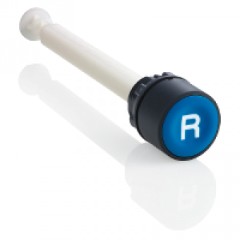 XB5AA86102 - blue flush reset pushbutton Ø22 marked R for 17...120 mm actuation distance, Schneider Electric