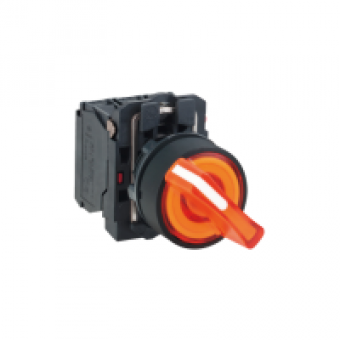 XB5AK125G5 - orange complete illuminated selector switch Ø22 2-position stay put 1NO+1NC 120V, Schneider Electric XB5AK125G5 - orange complete illuminated selector switch Ø22 2-position stay put 1NO+1NC 120V, Schneider Electric