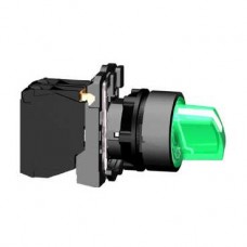 XB5AK133B5 - green complete illuminated selector switch Ø22 3-position stay put 1NO+1NC 24V, Schneider Electric