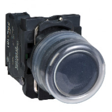 XB5AP21 - black projecting complete pushbutton Ø22 spring return 1NO unmarked, Schneider Electric