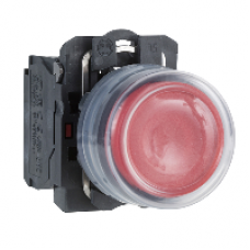 XB5AP42 - red projecting complete pushbutton Ø22 spring return 1NC unmarked, Schneider Electric