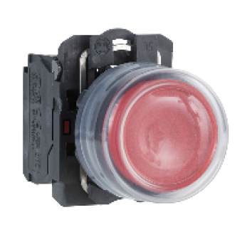 XB5AP42 - red projecting complete pushbutton Ø22 spring return 1NC unmarked, Schneider Electric