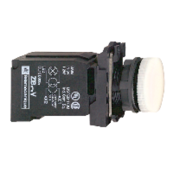 XB5AV41 - white complete pilot light Ø22 plain lens with BA9s bulb 220...240V, Schneider Electric XB5AV41 - white complete pilot light Ø22 plain lens with BA9s bulb 220...240V, Schneider Electric