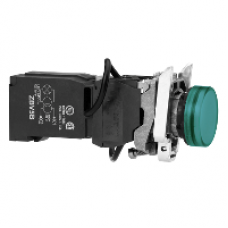 XB5AV8B3 - green complete pilot light Ø22 plain lens with integral LED 440...460V, Schneider Electric