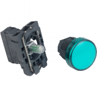 XB5AVB3 - green complete pilot light Ø22 plain lens with integral LED 24V, Schneider Electric XB5AVB3 - green complete pilot light Ø22 plain lens with integral LED 24V, Schneider Electric