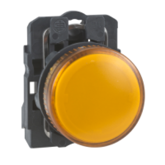 XB5AVB5 - orange complete pilot light Ø22 plain lens with integral LED 24V, Schneider Electric