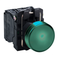 XB5AVG3 - green complete pilot light Ø22 plain lens with integral LED 110…120V, Schneider Electric