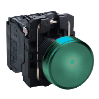 XB5AVG3 - green complete pilot light Ø22 plain lens with integral LED 110…120V, Schneider Electric XB5AVG3 - green complete pilot light Ø22 plain lens with integral LED 110…120V, Schneider Electric