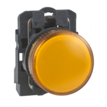 XB5AVM5 - orange complete pilot light Ø22 plain lens with integral LED 230...240V, Schneider Electric XB5AVM5 - orange complete pilot light Ø22 plain lens with integral LED 230...240V, Schneider Electric