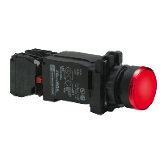 XB5AW3445 - red flush complete illum pushbutton Ø22 spring return 1NO+1NC 220...240V, Schneider Electric