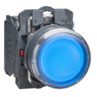 XB5AW36G5 - blue flush complete illum pushbutton Ø22 spring return 1NO+1NC 110...120V, Schneider Electric