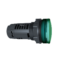 XB5EVG3 - green Monolithic pilot light Ø22 plain lens with integral LED 110...120V, Schneider Electric