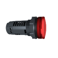 XB5EVG4 - red Monolithic pilot light Ø22 plain lens with integral LED 110...120V, Schneider Electric